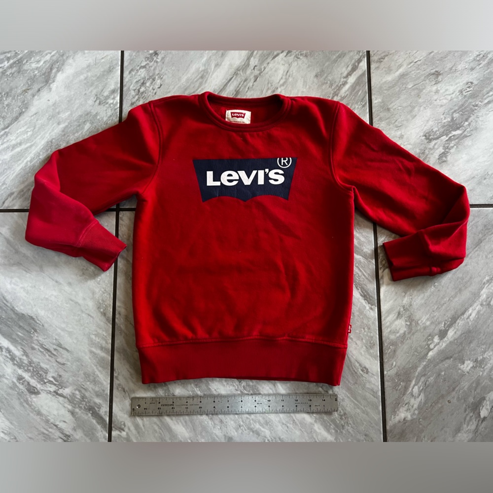 Vintage Youth kids Levi’s sweater Made in Egypt medium 10-12 Red long sleeve